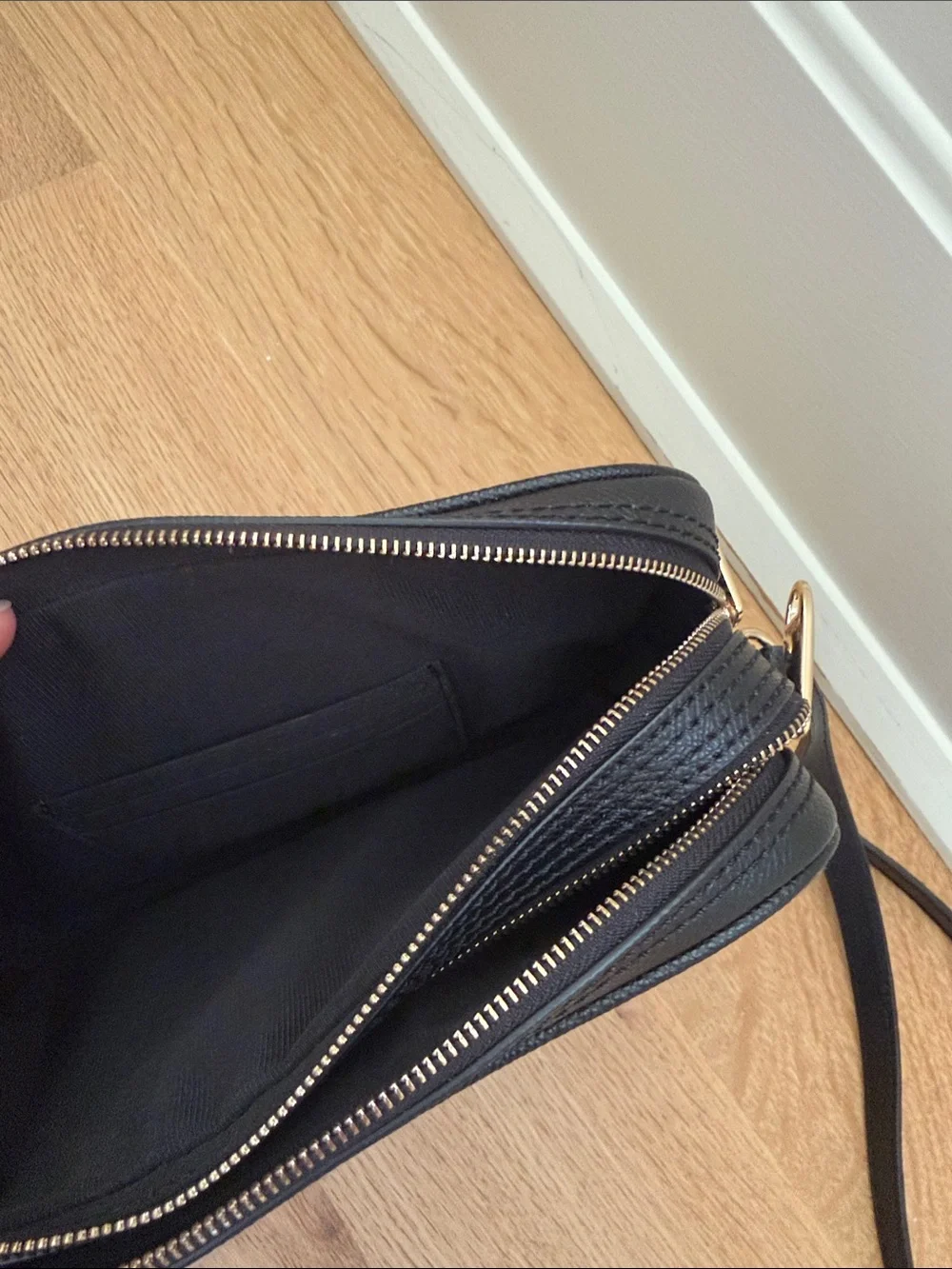 Furla Black and Gray Jacquard Crossbody Logo Bag